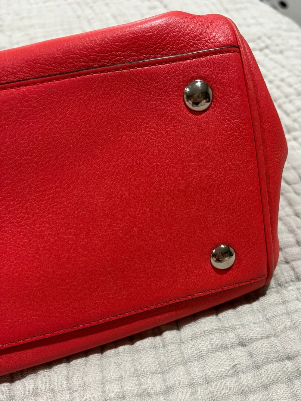Coach Coral Leather Tote with Tassel Charm